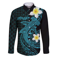 Aloha Hammerhead Shark Family Matching Mermaid Dress and Hawaiian Shirt Calypso Hawaiian Kakau Tribal Tattoo