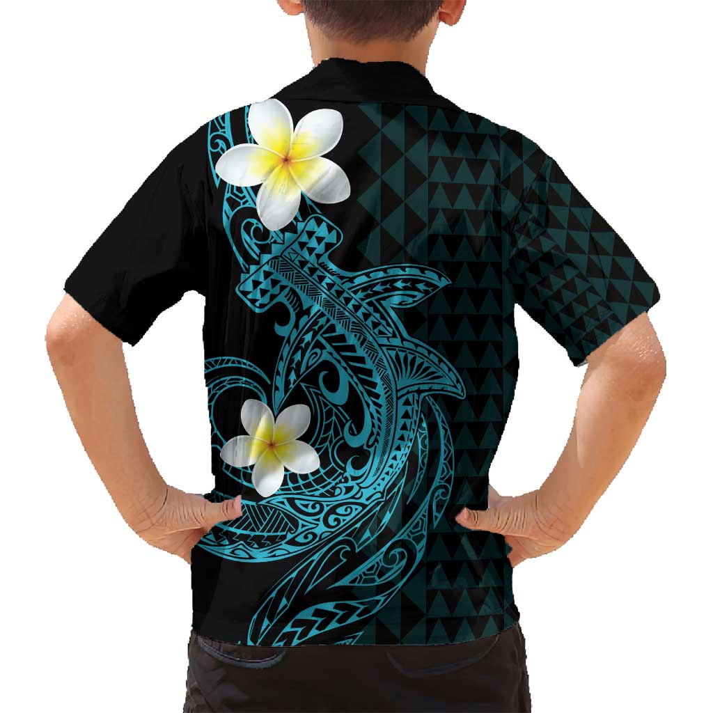 Aloha Hammerhead Shark Family Matching Off Shoulder Maxi Dress and Hawaiian Shirt Calypso Hawaiian Kakau Tribal Tattoo