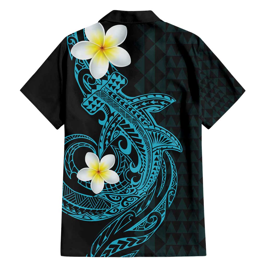 Aloha Hammerhead Shark Family Matching Off Shoulder Short Dress and Hawaiian Shirt Calypso Hawaiian Kakau Tribal Tattoo LT9 - Polynesian Pride