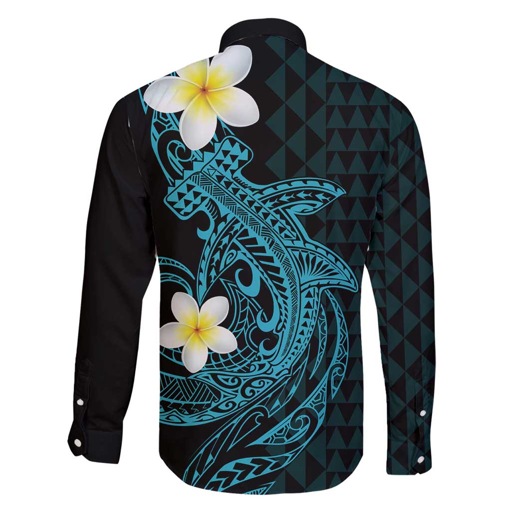 Aloha Hammerhead Shark Family Matching Off Shoulder Short Dress and Hawaiian Shirt Calypso Hawaiian Kakau Tribal Tattoo LT9 - Polynesian Pride