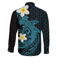 Aloha Hammerhead Shark Family Matching Short Sleeve Bodycon Dress and Hawaiian Shirt Calypso Hawaiian Kakau Tribal Tattoo