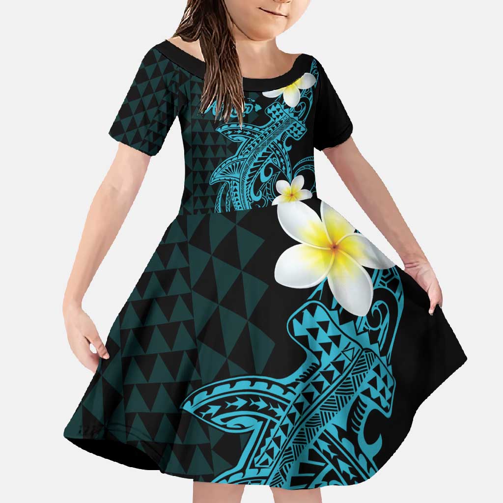 Aloha Hammerhead Shark Family Matching Tank Maxi Dress and Hawaiian Shirt Calypso Hawaiian Kakau Tribal Tattoo