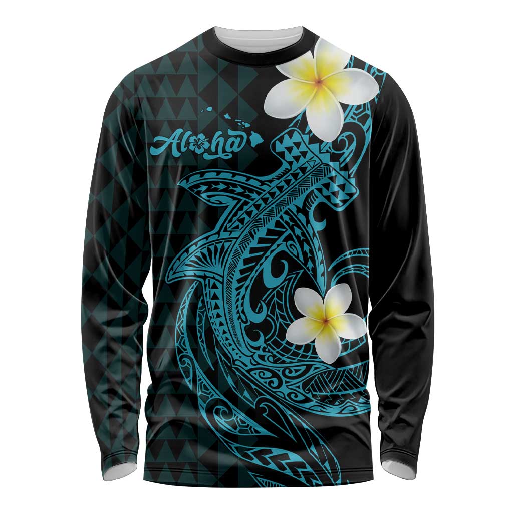 Aloha Hammerhead Shark Long Sleeve Shirt Calypso Hawaiian Kakau Tribal Tattoo