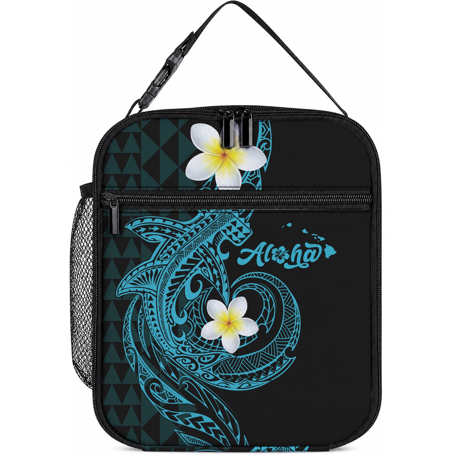 Aloha Hammerhead Shark Lunch Bag Calypso Hawaiian Kakau Tribal Tattoo