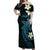 Aloha Hammerhead Shark Off Shoulder Maxi Dress Calypso Hawaiian Kakau Tribal Tattoo