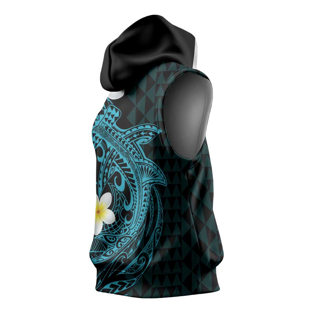 Aloha Hammerhead Shark Sleeveless Hoodie Calypso Hawaiian Kakau Tribal Tattoo - Polynesian Pride