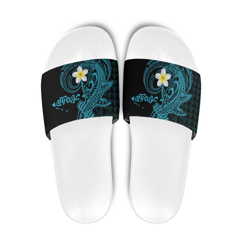 Aloha Hammerhead Shark Slide Sandals Calypso Hawaiian Kakau Tribal Tattoo - Polynesian Pride