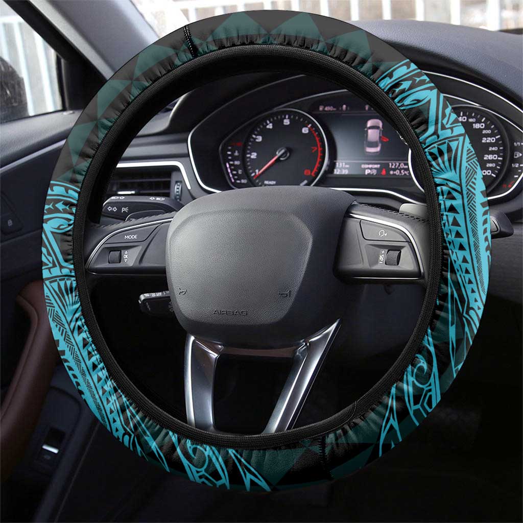 Aloha Hammerhead Shark Steering Wheel Cover Calypso Hawaiian Kakau Tribal Tattoo