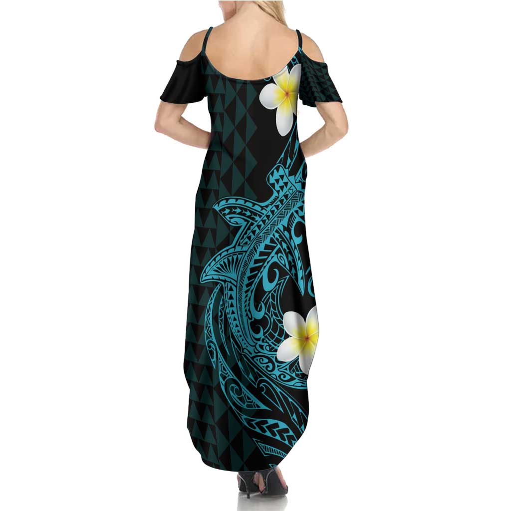 Aloha Hammerhead Shark Summer Maxi Dress Calypso Hawaiian Kakau Tribal Tattoo