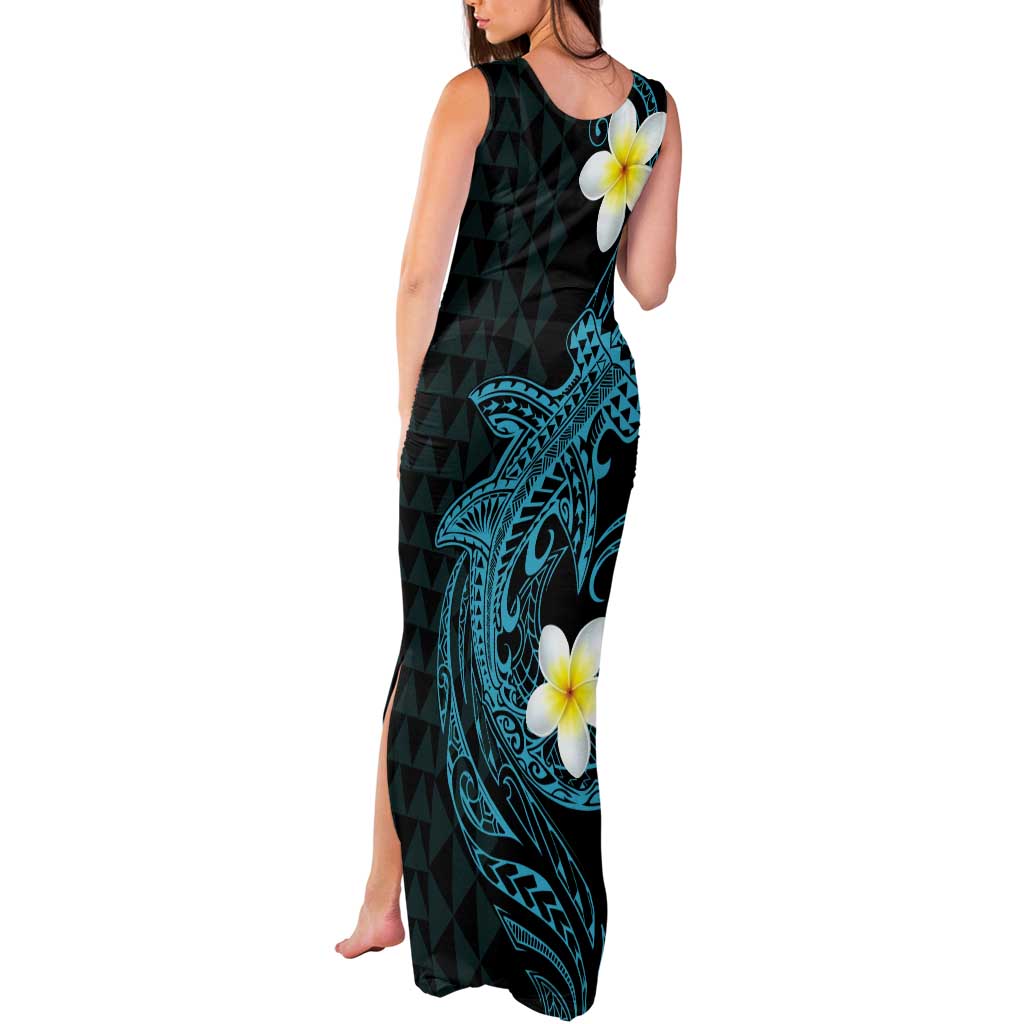 Aloha Hammerhead Shark Tank Maxi Dress Calypso Hawaiian Kakau Tribal Tattoo
