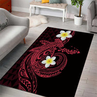 Aloha Hammerhead Shark Area Rug Feverish Pink Hawaiian Kakau Tribal Tattoo