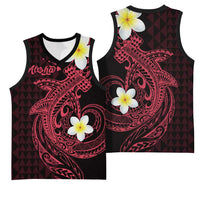 Aloha Hammerhead Shark Basketball Jersey Feverish Pink Hawaiian Kakau Tribal Tattoo LT9 - Polynesian Pride