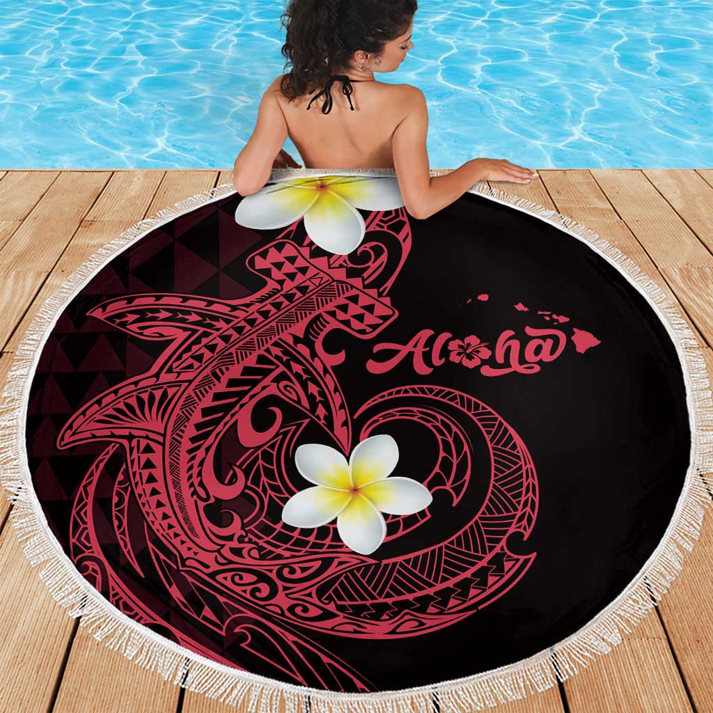 Aloha Hammerhead Shark Beach Blanket Feverish Pink Hawaiian Kakau Tribal Tattoo