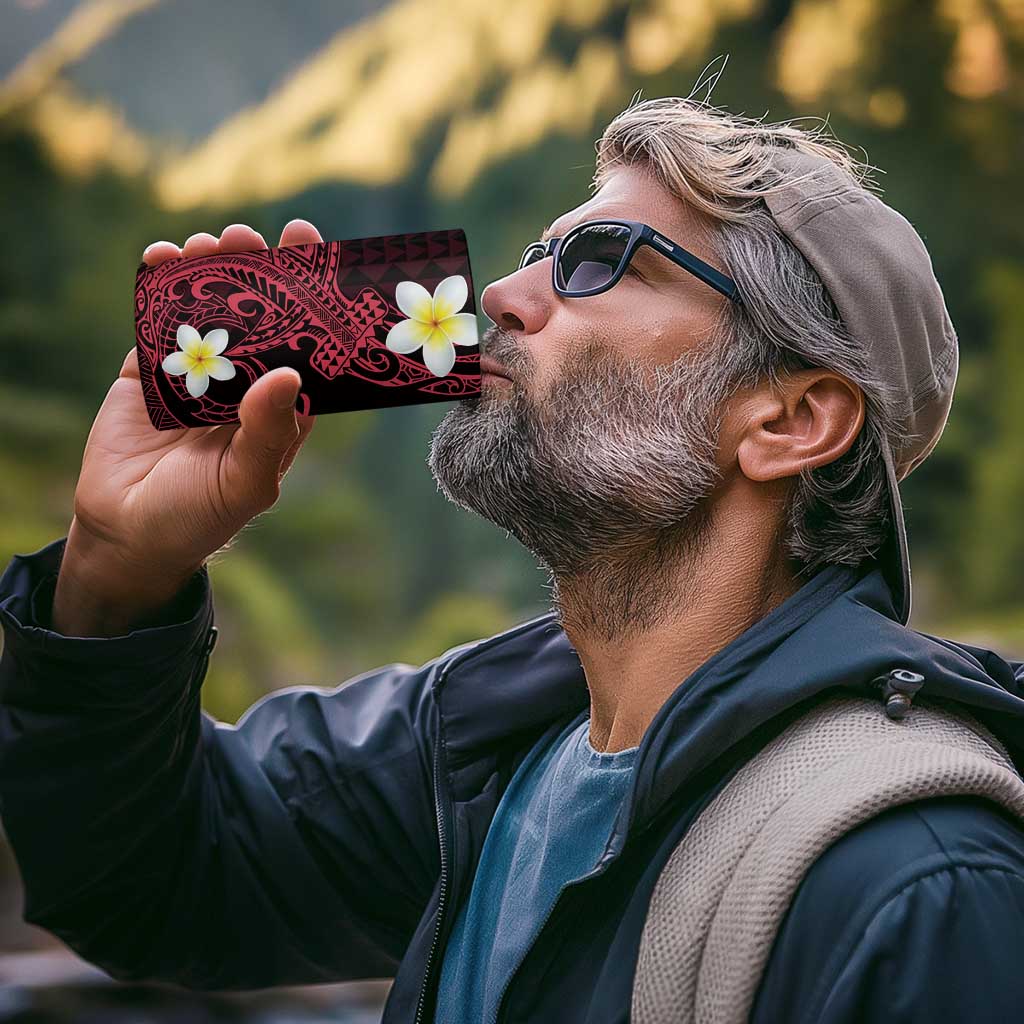 Aloha Hammerhead Shark 4 in 1 Can Cooler Tumbler Feverish Pink Hawaiian Kakau Tribal Tattoo