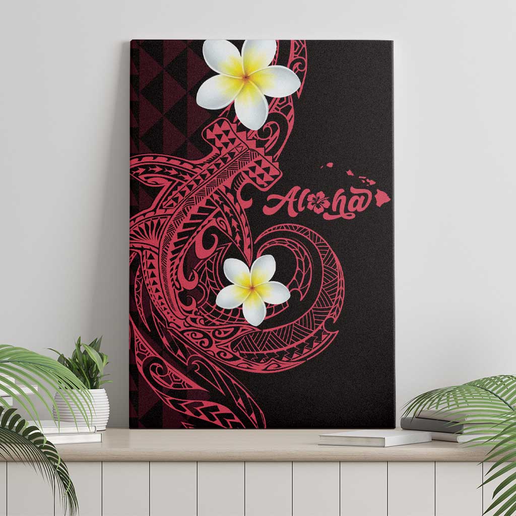 Aloha Hammerhead Shark Canvas Wall Art Feverish Pink Hawaiian Kakau Tribal Tattoo