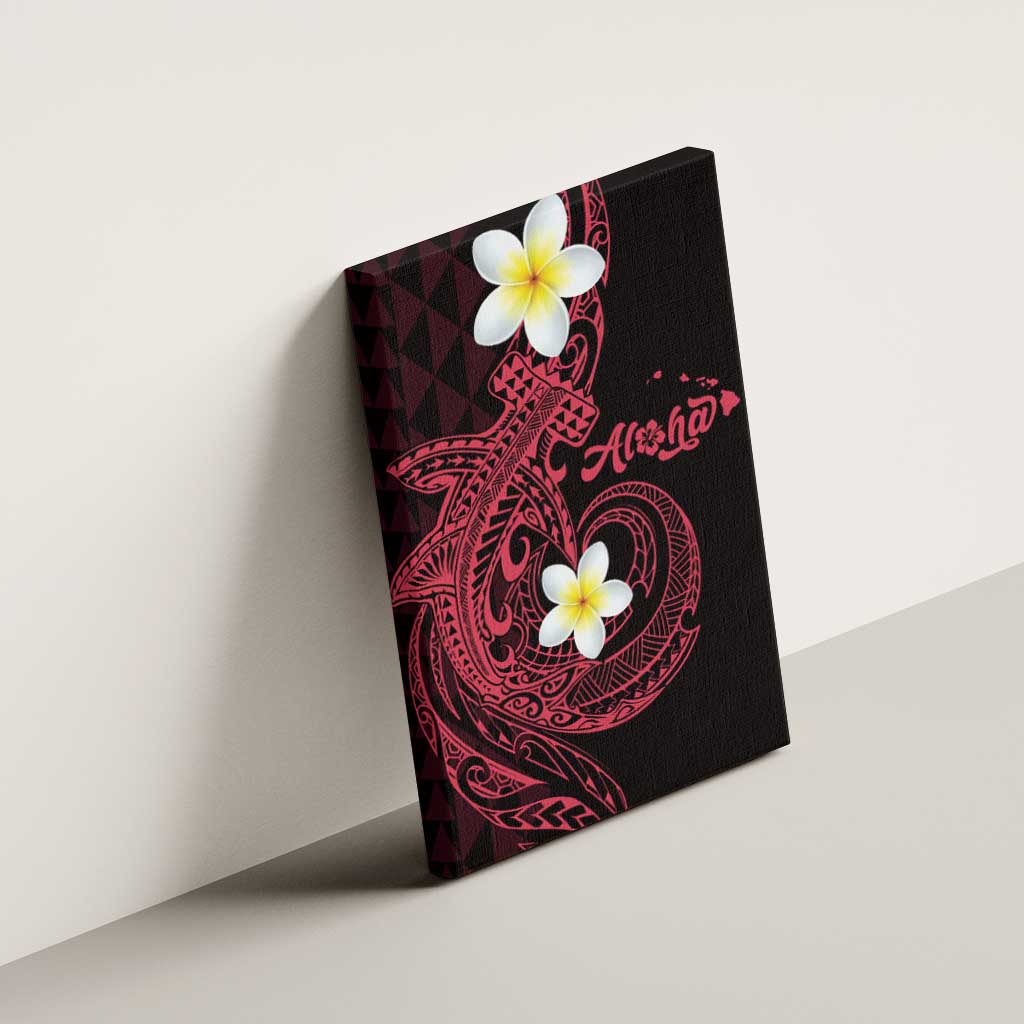 Aloha Hammerhead Shark Canvas Wall Art Feverish Pink Hawaiian Kakau Tribal Tattoo