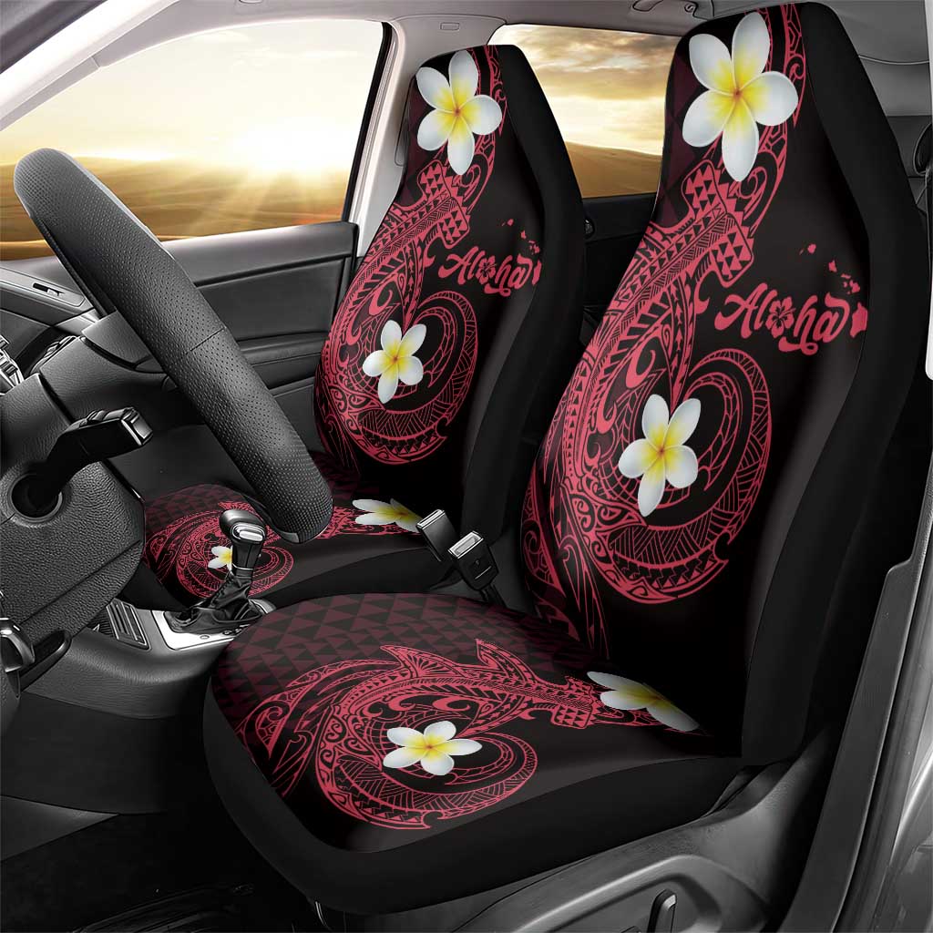 Aloha Hammerhead Shark Car Seat Cover Feverish Pink Hawaiian Kakau Tribal Tattoo