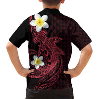 Aloha Hammerhead Shark Family Matching Off Shoulder Short Dress and Hawaiian Shirt Feverish Pink Hawaiian Kakau Tribal Tattoo LT9 - Polynesian Pride
