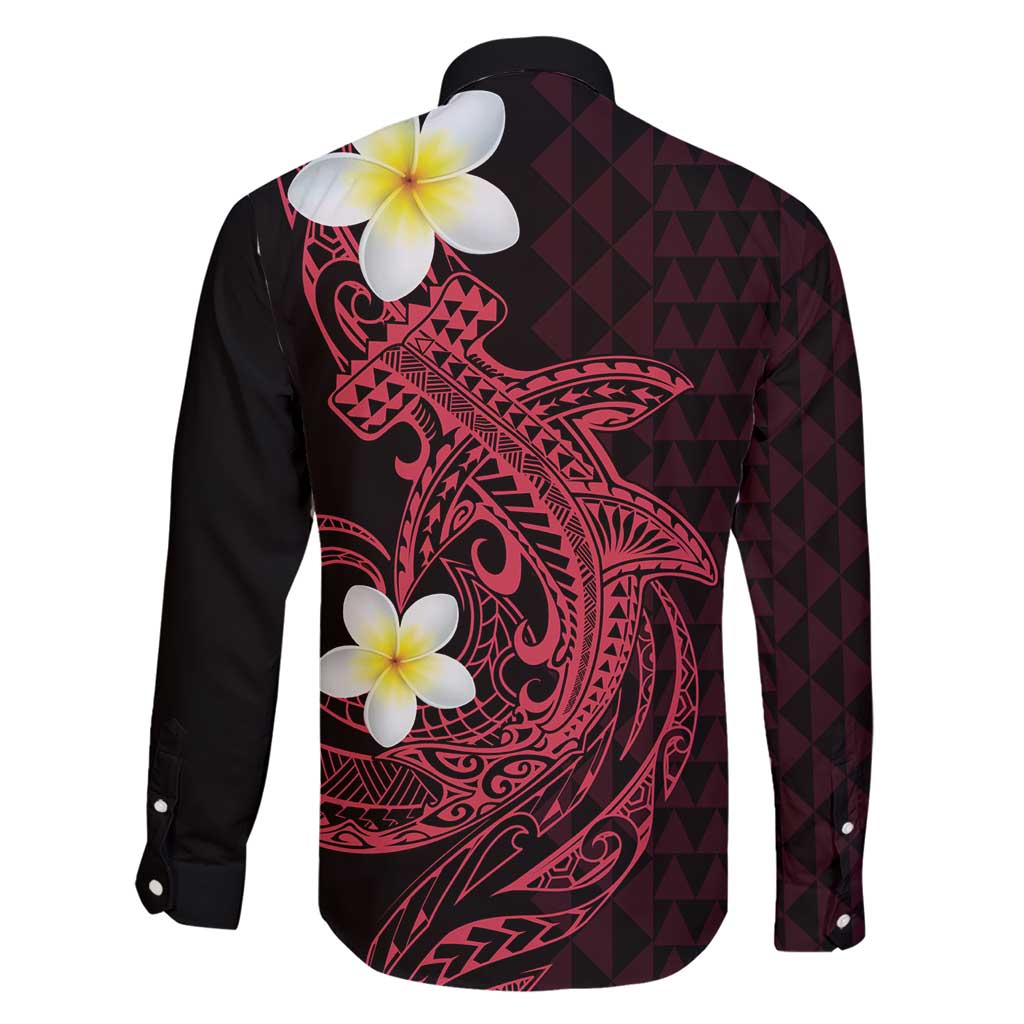 Aloha Hammerhead Shark Family Matching Short Sleeve Bodycon Dress and Hawaiian Shirt Feverish Pink Hawaiian Kakau Tribal Tattoo