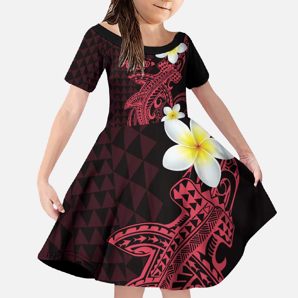 Aloha Hammerhead Shark Family Matching Tank Maxi Dress and Hawaiian Shirt Feverish Pink Hawaiian Kakau Tribal Tattoo