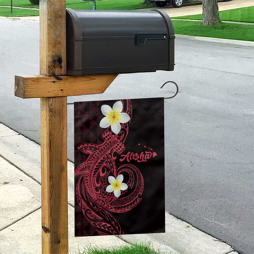 Aloha Hammerhead Shark Garden Flag Feverish Pink Hawaiian Kakau Tribal Tattoo