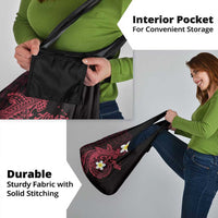 Aloha Hammerhead Shark Grocery Bag Feverish Pink Hawaiian Kakau Tribal Tattoo