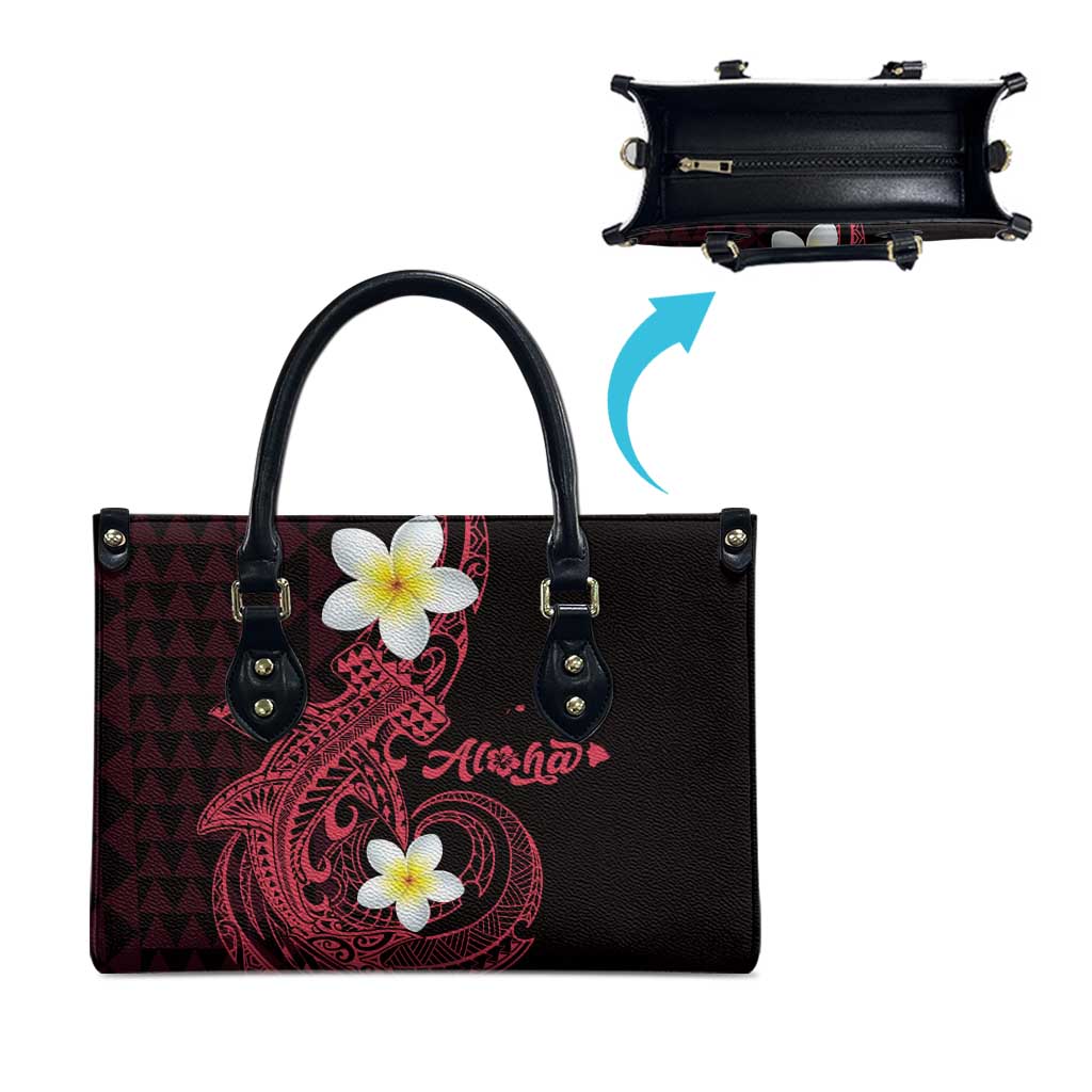 Aloha Hammerhead Shark Leather Bag Feverish Pink Hawaiian Kakau Tribal Tattoo - Polynesian Pride