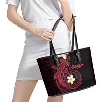 Aloha Hammerhead Shark Leather Tote Bag Feverish Pink Hawaiian Kakau Tribal Tattoo