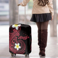 Aloha Hammerhead Shark Luggage Cover Feverish Pink Hawaiian Kakau Tribal Tattoo