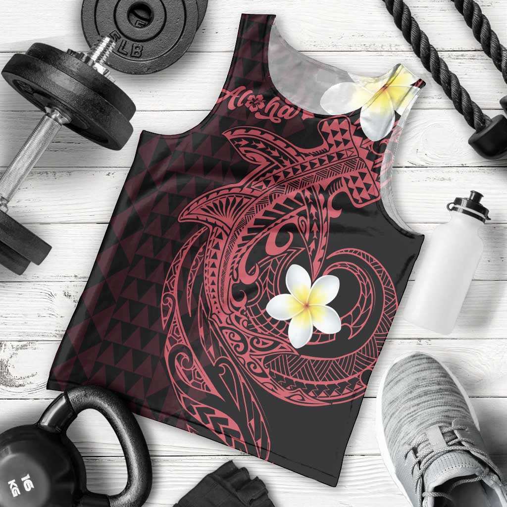 Aloha Hammerhead Shark Men Tank Top Feverish Pink Hawaiian Kakau Tribal Tattoo