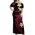 Aloha Hammerhead Shark Off Shoulder Maxi Dress Feverish Pink Hawaiian Kakau Tribal Tattoo