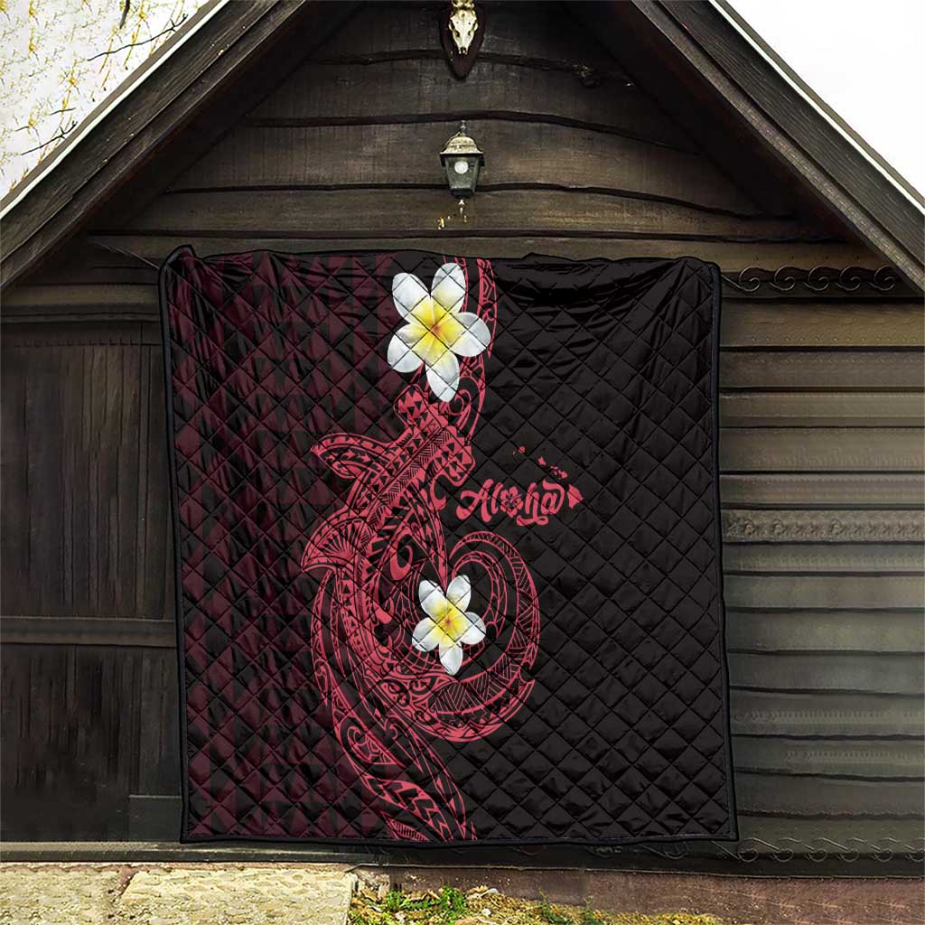 Aloha Hammerhead Shark Quilt Feverish Pink Hawaiian Kakau Tribal Tattoo