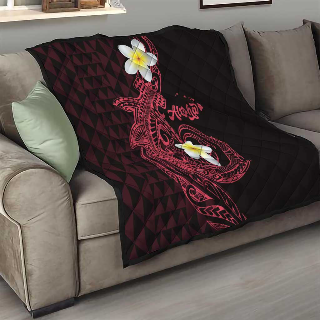 Aloha Hammerhead Shark Quilt Feverish Pink Hawaiian Kakau Tribal Tattoo