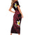 Aloha Hammerhead Shark Short Sleeve Bodycon Dress Feverish Pink Hawaiian Kakau Tribal Tattoo
