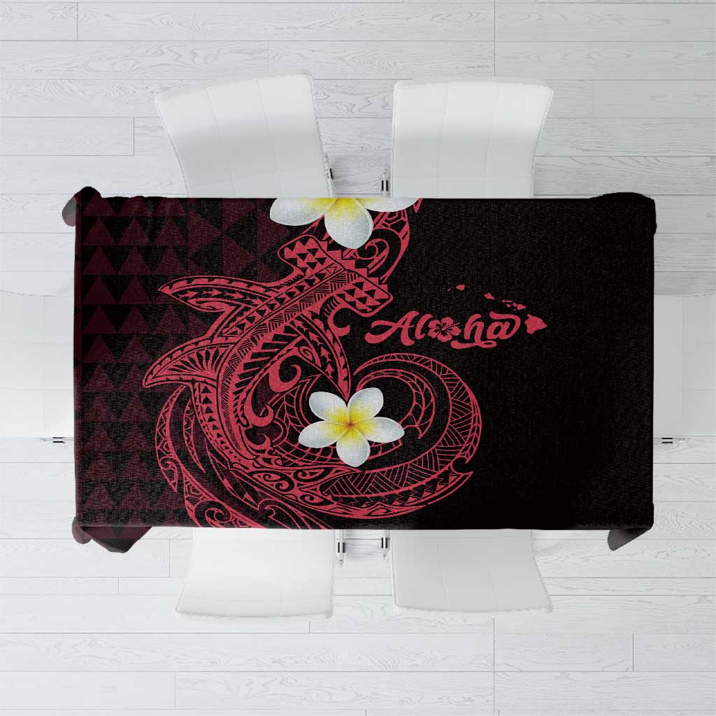 Aloha Hammerhead Shark Tablecloth Feverish Pink Hawaiian Kakau Tribal Tattoo