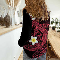 Aloha Hammerhead Shark Women Casual Shirt Feverish Pink Hawaiian Kakau Tribal Tattoo