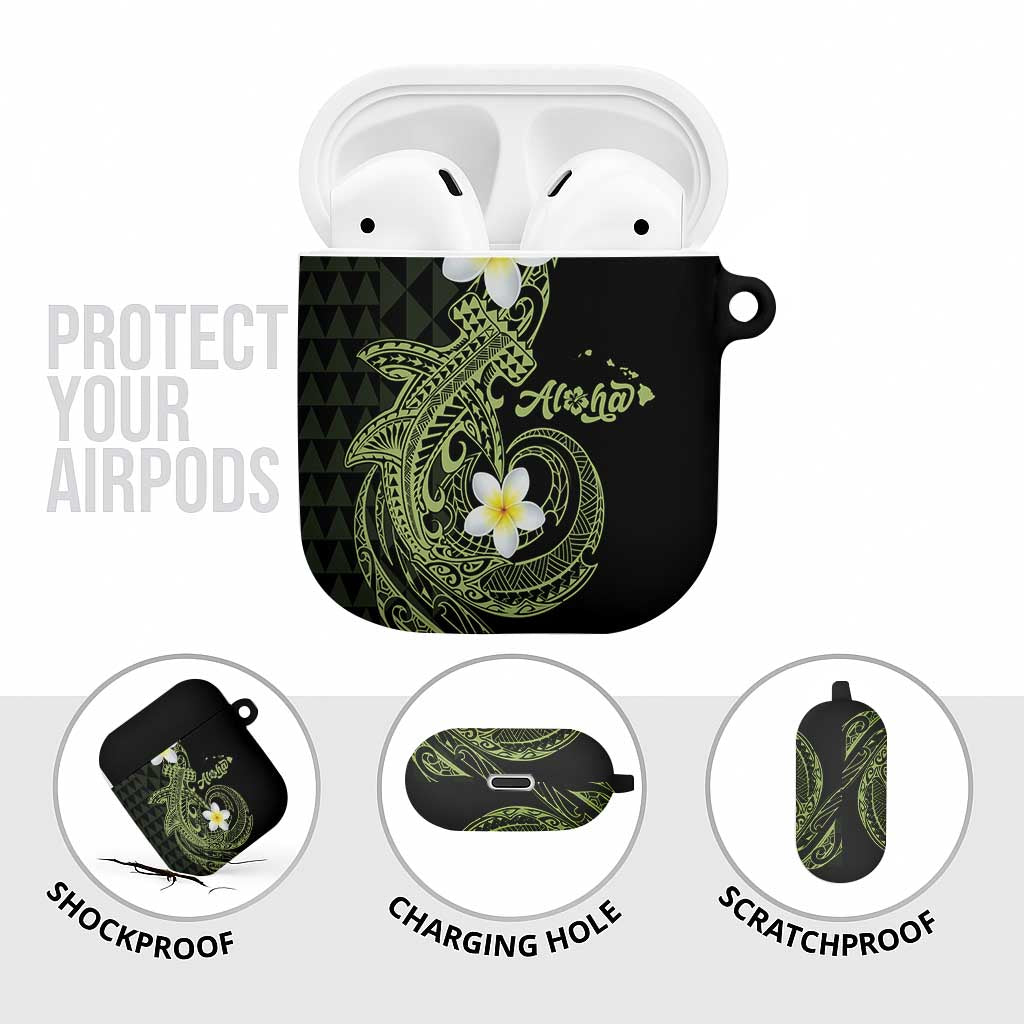 Aloha Hammerhead Shark AirPods Case Lime Rickey Hawaiian Kakau Tribal Tattoo - Polynesian Pride