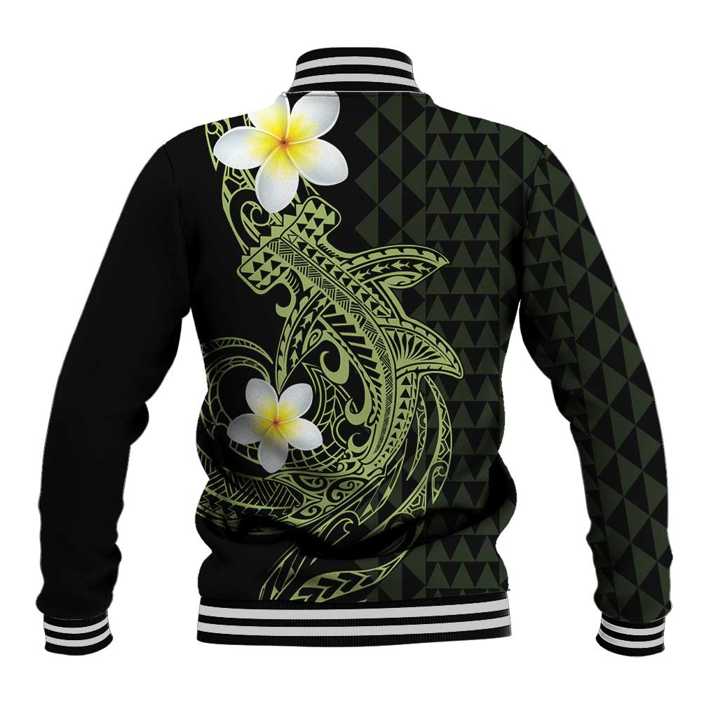 Aloha Hammerhead Shark Baseball Jacket Lime Rickey Hawaiian Kakau Tribal Tattoo