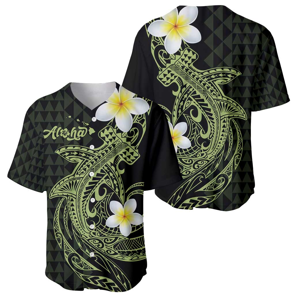 Aloha Hammerhead Shark Baseball Jersey Lime Rickey Hawaiian Kakau Tribal Tattoo