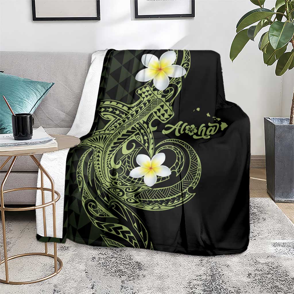 Aloha Hammerhead Shark Blanket Lime Rickey Hawaiian Kakau Tribal Tattoo