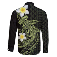 Aloha Hammerhead Shark Family Matching Off Shoulder Short Dress and Hawaiian Shirt Lime Rickey Hawaiian Kakau Tribal Tattoo LT9 - Polynesian Pride