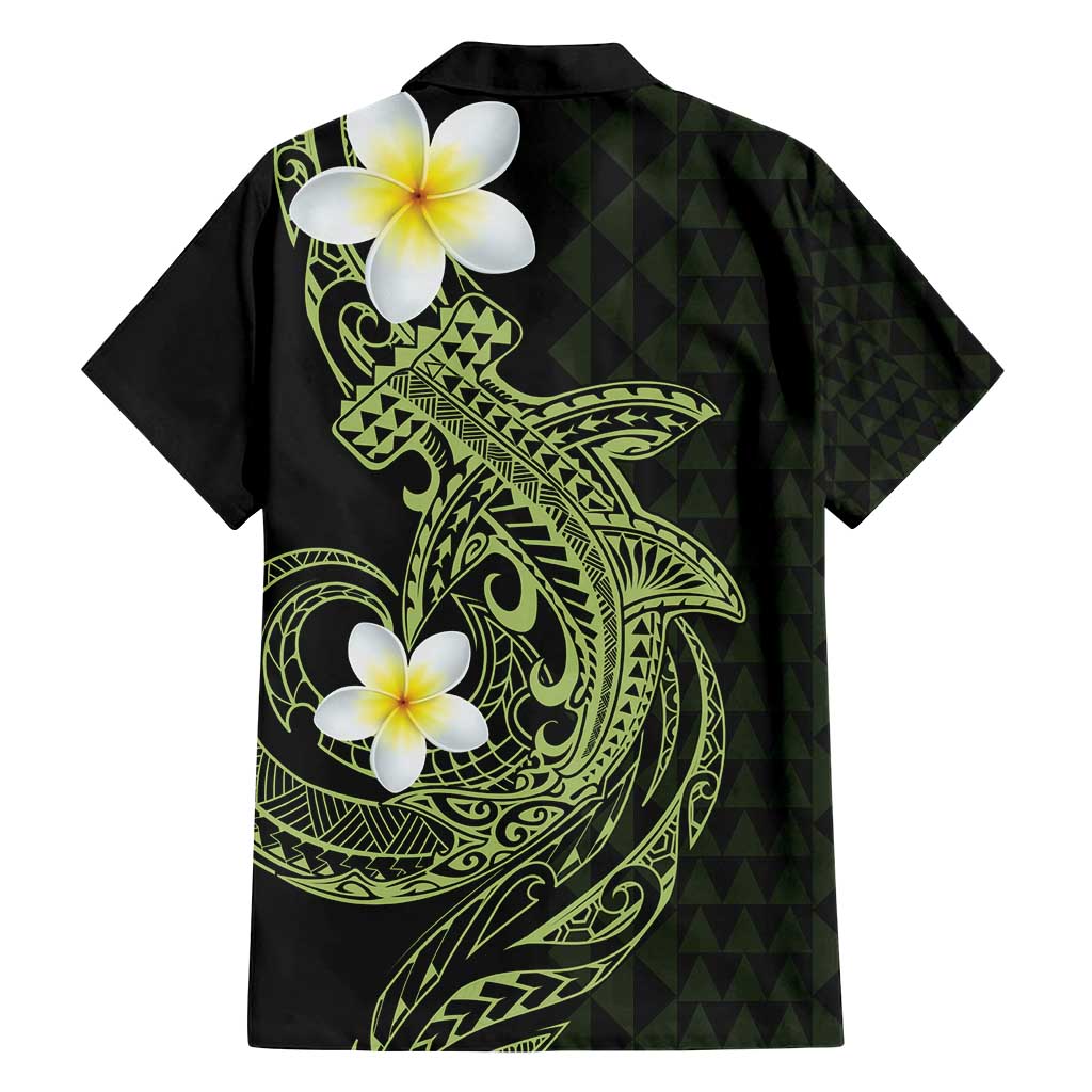 Aloha Hammerhead Shark Family Matching Puletasi and Hawaiian Shirt Lime Rickey Hawaiian Kakau Tribal Tattoo