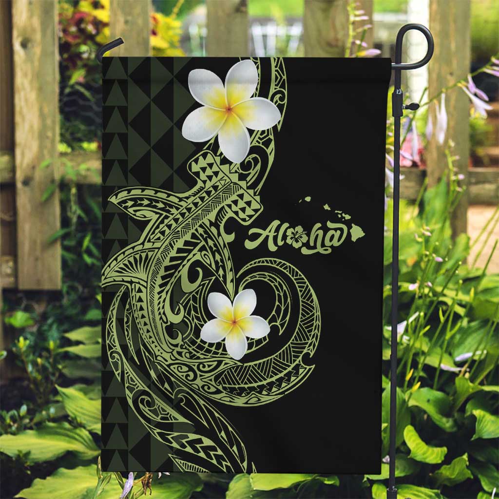 Aloha Hammerhead Shark Garden Flag Lime Rickey Hawaiian Kakau Tribal Tattoo