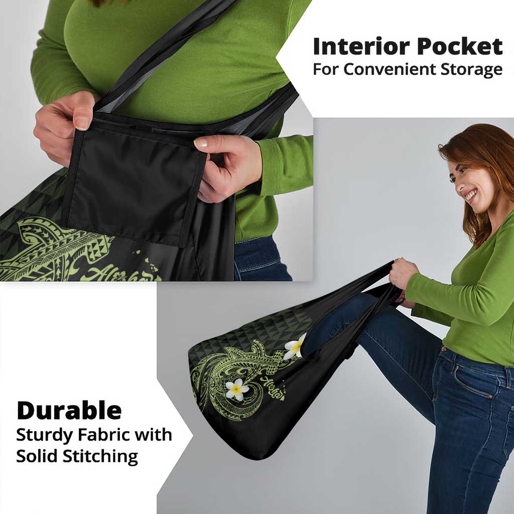 Aloha Hammerhead Shark Grocery Bag Lime Rickey Hawaiian Kakau Tribal Tattoo