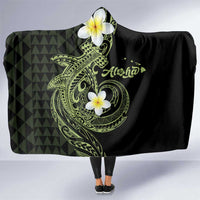 Aloha Hammerhead Shark Hooded Blanket Lime Rickey Hawaiian Kakau Tribal Tattoo