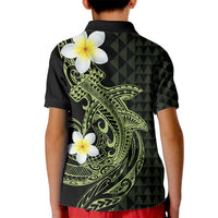 Aloha Hammerhead Shark Kid Polo Shirt Lime Rickey Hawaiian Kakau Tribal Tattoo