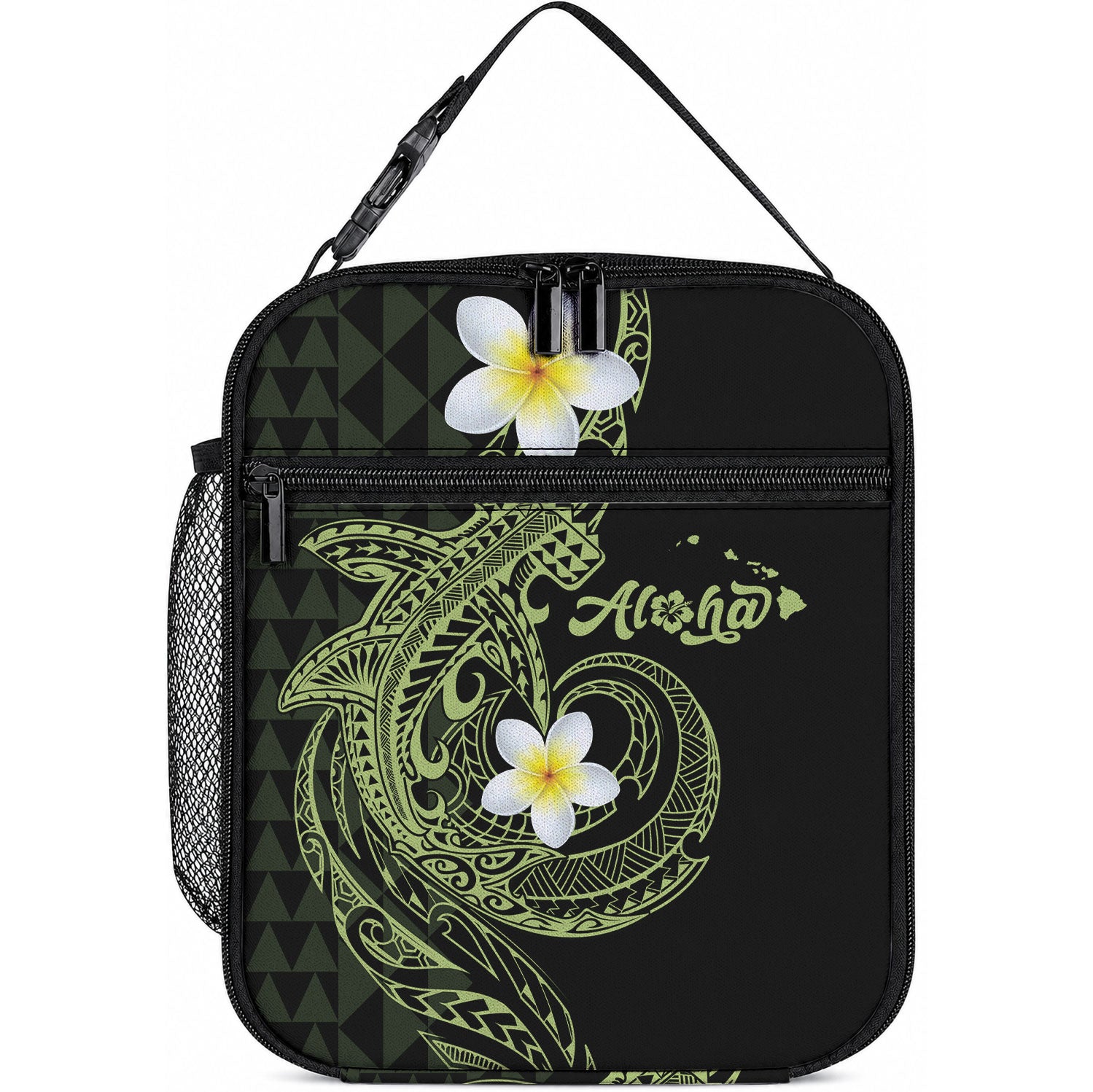 Aloha Hammerhead Shark Lunch Bag Lime Rickey Hawaiian Kakau Tribal Tattoo