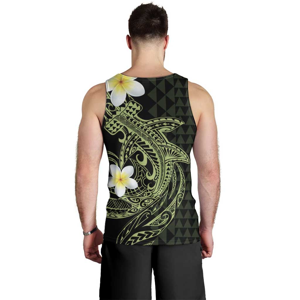 Aloha Hammerhead Shark Men Tank Top Lime Rickey Hawaiian Kakau Tribal Tattoo