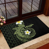 Aloha Hammerhead Shark Rubber Doormat Lime Rickey Hawaiian Kakau Tribal Tattoo