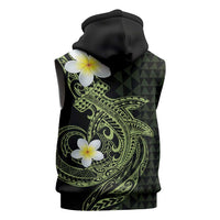 Aloha Hammerhead Shark Sleeveless Zip Hoodie Lime Rickey Hawaiian Kakau Tribal Tattoo - Polynesian Pride